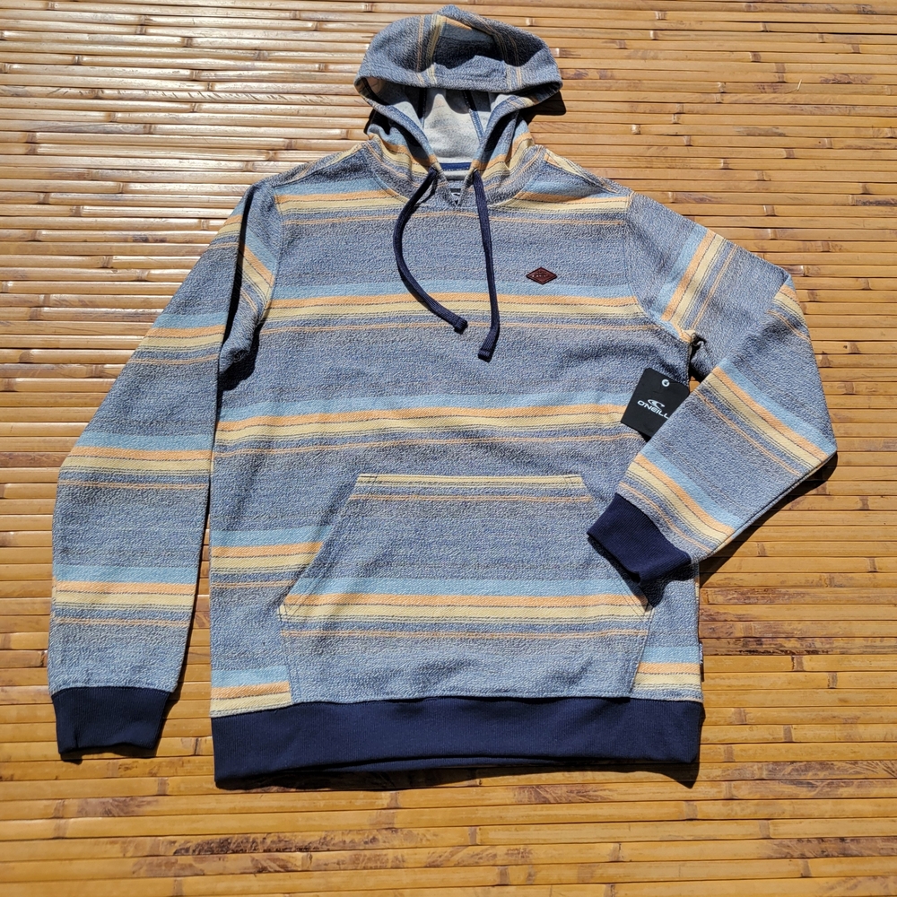O'Neill Striped Beach Hoodie Rockley Pullover New - Picture 3 of 12